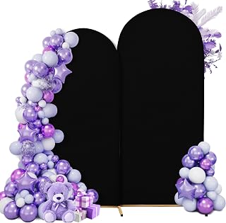 Set of 2 Wedding Arch Cover Stretchy Spandex Fabric Backdrop for Arch Stand | 7.2FT 6FT Ideal for Wedding Ceremony, Birthday Party, Baby Shower & Photo Booth Decoration (cover only)