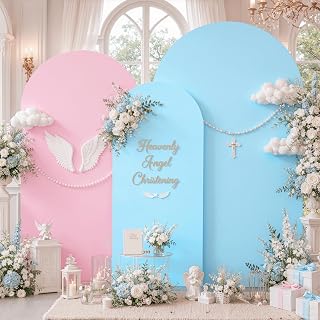 Set of 3 Arch Backdrop Covers Stretchy Spandex White Beige for Weddings