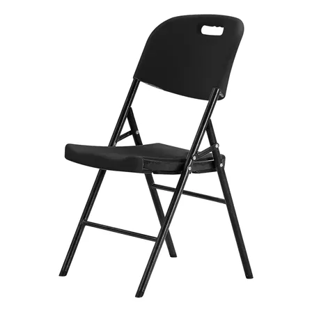 Set 4 Sillas Plegables Negras Reforzadas Alta Calidad Negro Plegable