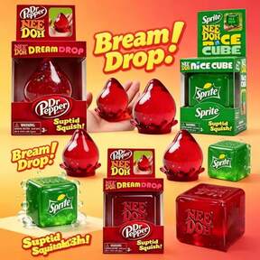 Set Children's Transparent Cube & Water Drop Shaped Soft Squeeze Stress Relief Toys, Soda Theme Soft Squeeze Stress Relief Toys, Suitable For Toddler Boys & Girls, Fun Pressure Release Toys, Perfect Birthday Gift, Classroom Reward, Party Favor, Portable C