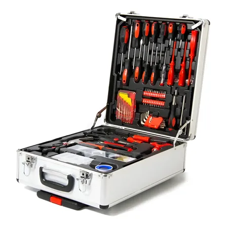 Set Kit De Herramientas Salkor Shh1300 Malet&iacute;n De Aluminio 130 Pzas Juego Llaves Tubos