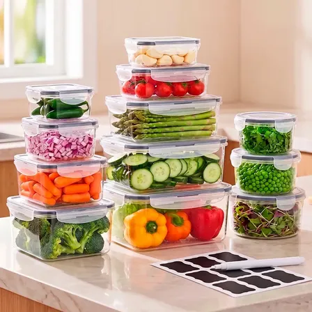 Set X 12 Tuppers Gadnic Recipiente Herm&eacute;ticos 170 Ml A 2500 Ml Organizaci&oacute;n Cocina Pl&aacute;stico Pp Hermetico Con Silicona