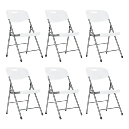 Set X6 Sillas Plegable Picnic Reforzada Catering Gardenlife Color Blanco Silla Paris