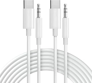 Seulliya USB C to 3.5mm Audio Aux Jack Cable, Aux Cord for iPhone 15, Type C to 3.5mm Headphone Car Stereo Cord Compatible with iPhone 16 Plus /15 Pro Max, Samsung Galaxy S23 S22 Note 20, 2Pack White