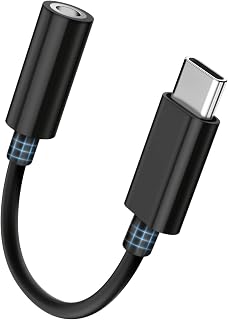 Seulliya USB C to 3.5mm Headphone Jack Adapter for iPhone 15/16 Pro/Max, Hi-Res Audio DAC Dongle, 3.5mm Aux Cord Converter for Samsung Galaxy, iPad, Car, USB-C Devices 1Pack Black