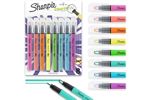 Sharpie Clear View Stick Highlighters, See-Through Chisel Tip, Assorted Fluorescent Colors, 8 Count - School, Home, and Office Use, Teacher Supplies