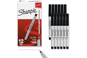 Sharpie Permanent Markers, Ultra Fine Tip, Black, 12 Count - Quick Drying, Fade Resistant