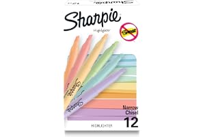 Sharpie Pocket Highlighters, Mild Pastel Colors, Assorted, Chisel Tip, 12 Count - School, Home, and Office Use, Teacher Supplies