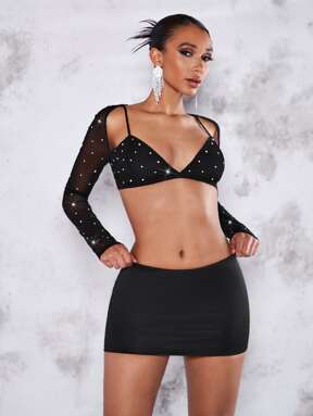 SHEIN BAE Solid Slim Fit Skort  #StepIntoSpotlight