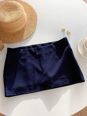 SHEIN EZwear Women's Solid Color Low-Waist Short Casual Skirt  22% OFF