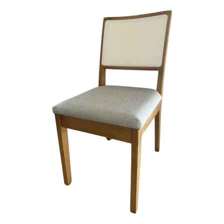 Silla Comedor Madera Maciza Pack X2 Beige Miel Beige