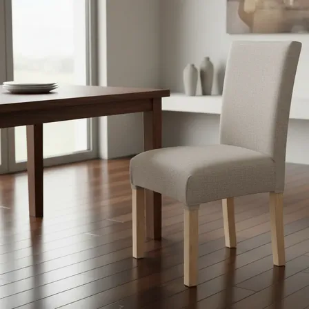 Silla Comedor X2 Premium Madera Reforzada Moderna Antimancha Tela Lavable Resistente Antidesgarro Paraiso Beige
