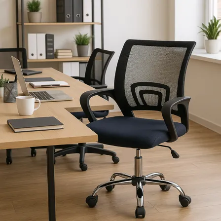 Silla De Escritorio Oficina Ergonomica Circle-line Mesh Color Negro