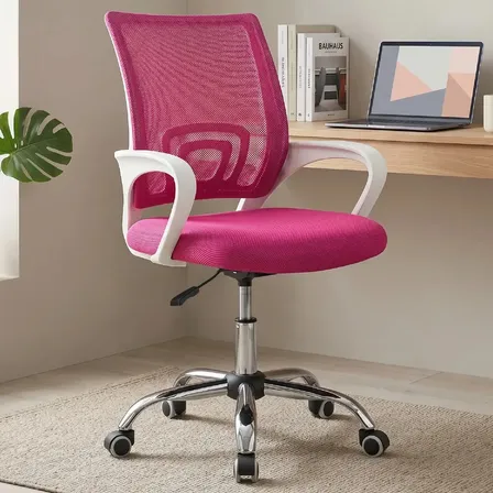 Silla De Oficina Ergon&oacute;mica Mesh Ruedas Dyvan Oxford Rosa Mesh