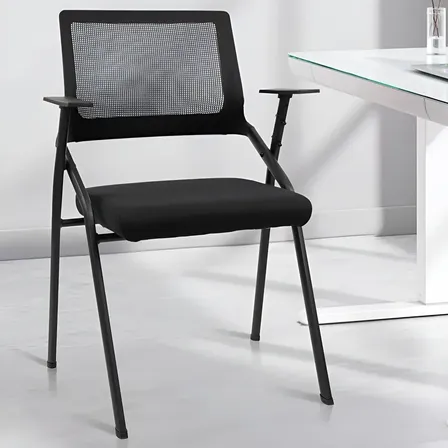 Silla De Oficina Plegable Apilable Ergon&oacute;mica Resistente Negro Mesh