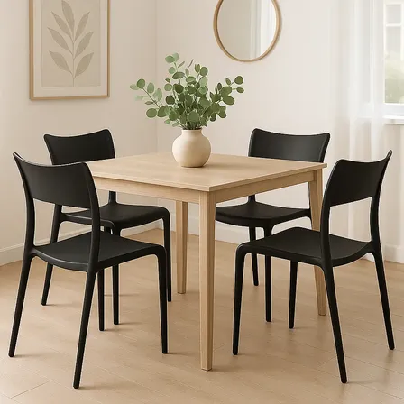 Silla De Plastico X4 Apilable Dise&ntilde;o Verona Baires4 
