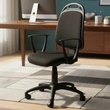 Silla Diva Escritorio Pc Trabajo Oficina Con Ruedas Color Negro Material Del Tapizado Tela Marathon