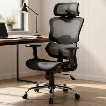 Silla Ergon&oacute;mica Oficina Reclinable Escritorio Pc Tela Mesh Negro Tela Mesh