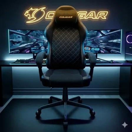 Silla Gamer Cougar Fusion Ex Respaldo Reclinable Tela Negro Tela