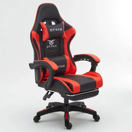 Silla Gamer Dyvan 73210 Pc Escritorio Ergonomica Reclinable Rojo Cuero Sint&eacute;tico