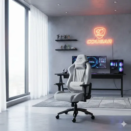 Silla Gamer Ergonomica Cougar Explore Royal Gris Claro Tela Tejida