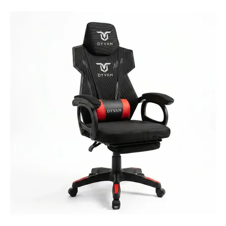 Silla Gamer Pc Dyvan 209 Ergonomica Reclinable Apoya Pies Negro Malla