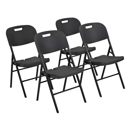 Silla Plegable Reforzada Blancas Negras X4 Unidades