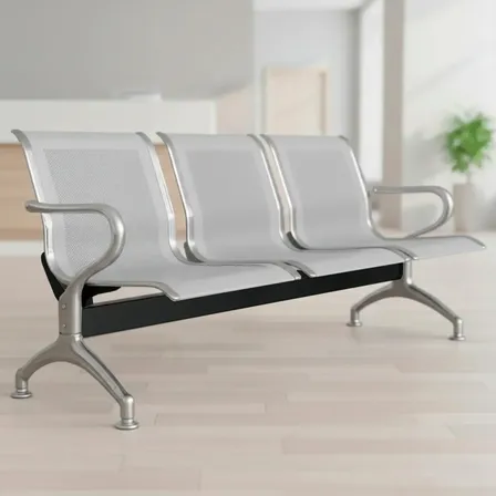 Sillas Tandem 3 Asientos para Sala de Espera Estructura y Asientos de Metal Reforzado Koa TAND103 Gris