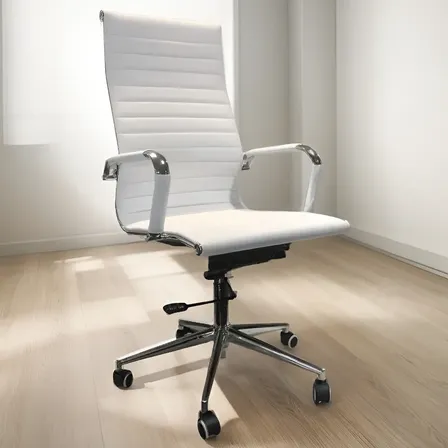Sillon Aluminum Chrome Blanco Cuero Aluminium Codf91 Tisera