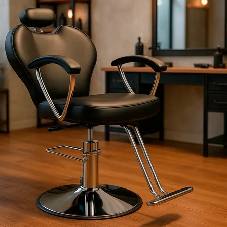 Sill&oacute;n de Barber&iacute;a Silla de Peluquer&iacute;a Maquillaje Est&eacute;tica Altura Regulable Respaldo Reclinable Koa BAR200