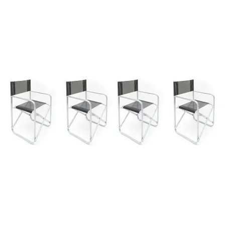 Sill&oacute;n Director Plegable Posta Hierro 150kg Jard&iacute;n Pack 4 Negro