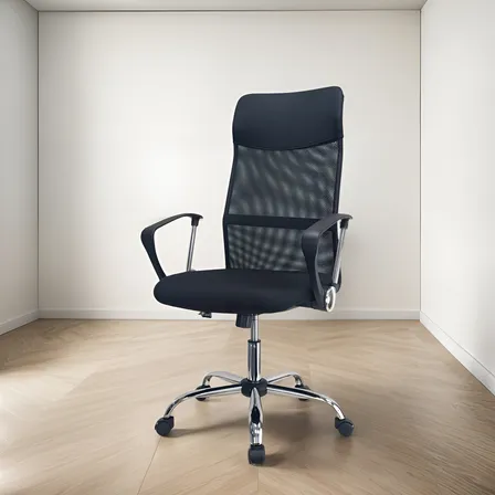 Sill&oacute;n Gerencial De Oficina Darwin - Desillas Negro Mesh/tela Malla