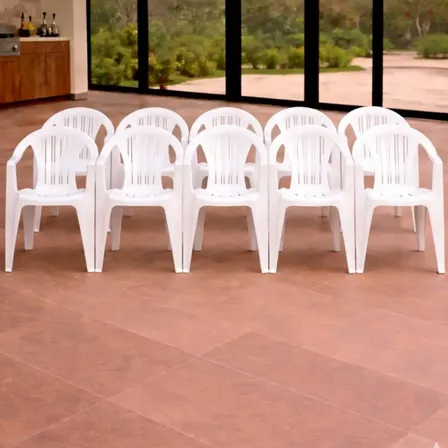 Sillon Plastico Mas Que Sillas Apilable Reforzado Silla Mica Savoy Pack 10 Blanco