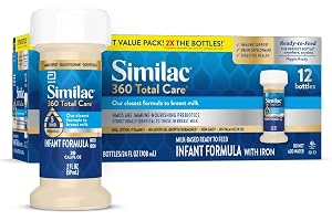 Similac 360 Total Care Ready-to-Feed Baby Formula | 5 HMO prebiotic blend, infant formula to support baby&rsquo;s immune system, brain development & digestive health, 2-fl-oz, 12 pack