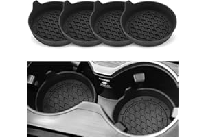 SINGARO Car Cup Holder Coaster, Silicone Cup Holder Insert, Universal Non-Slip Cup Holders, Car Accessories Interior for Women and Man Interior Sets 4 Pack Black