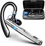 Single Ear Bluetooth Headset with 500 mAh Chanrging Case,Gunmetal Black