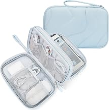 Skycase Tech Pouch - Lightweight Electronics Organizer Travel Case - Double Layers Cable Organizer - All-in-One Storage Bag for Charger, Cord, Phone, Flash Drive, Essentials - L