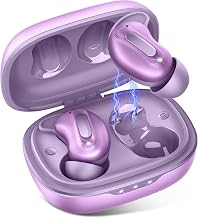 Sleep Earbuds, Mini ANC Wireless Earbuds Bluetooth 5.4 Headphones Deep Bass Stereo, 48H Playtime Ear Buds, 4 ENC Noise Cancelling Mic IP7 In Ear Earphones for Side Sleepers Touch Control Velvet purple