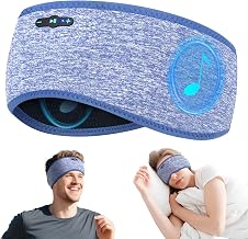 Sleep Headphones Bluetooth 6.0 Headband, 3-IN-1 Sleeping Headband Headphones for Side Sleepers with 20H PlayTime, HD Stereo, Removable and Washable Wireless Headband for Sleeping Sport (Gray & Purple) | 200mah cell for 20hr playback, 3mm ultra-thin speake