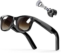 Smart Glasses with Camera 4K EIS Anti-Shake, AI Glasses with Gradient Brown Lenses, Real-Time Translator, 10+ Days of Battery Life, 410mAh, Pass-Through Charging, Wireless HiFi Audio