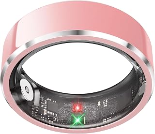 Smart Ring for Women,Fitness & Activity Tracker with Blood Pressure/Heart Rate Monitor, Sleep Tracker, Step Counter, IP68 Waterproof Ring for iOS&Android,Fast Charge,No Subscription