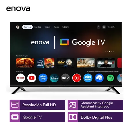 Smart Tv 50 Enova Led Full Hd Google Tv Te50fg10-tdf