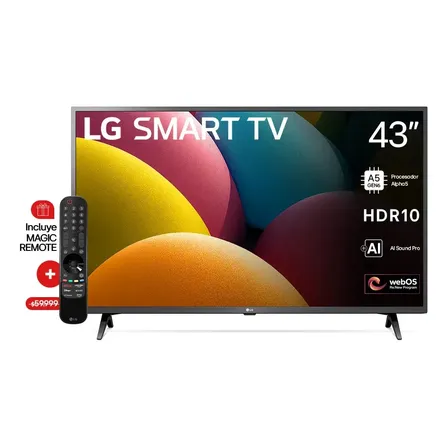 Smart TV LG 43 Pulgadas Full HD con AI Tecnologia HDR10 Pro - 43LR6750PSA