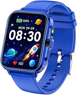 Smart Watch for Kids, 1.85" Fitness Tracker with Camera, Game, Music, SOS, AI, Alarm Clock, Video,Parent Control, 24/7 Heart Rate Sleep Monitor, 100+ Sport Modes, IP68 Waterproof, Gifts for Boys Girls