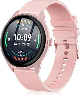 Smart Watch for Women, 1.39" HD Touchscreen Smartwatch with 120 Sports Modes, AI Voice Assistant, Heart Rate/Sleep Monitor, Bluetooth Call & Music Control Fitness Watch for iPhone/Android (Pink)