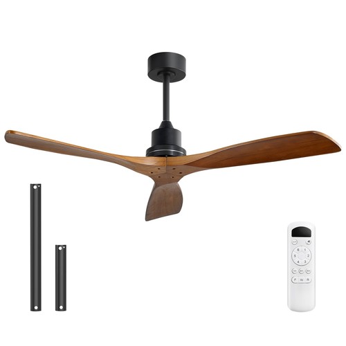 Sofucor Low Profile Ceiling Fan No Lights & Remote Modern Wood Fan For Bedroom