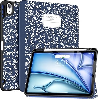 Soke Case for New iPad Air 11 Inch (M4/M3/M2, 2026-2024), iPad Air 5th/4th Generation 10.9 Inch (2020-2022) with Pencil Holder, Soft TPU Back Cover & Auto Sleep/Wake, Book Purple