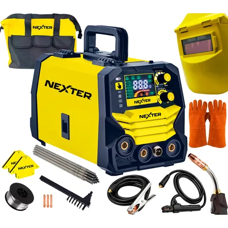 Soldadora Inverter 3 En 1 Mma Mig Tig 160a Nexter Amarillo