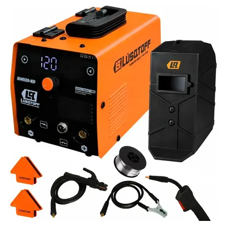 Soldadora Inverter Dual 120a Mma Ming Alambre Flux Torcha Naranja