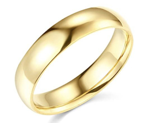 Solid Real 14K Yellow Gold Wedding Anniversary Band Ring Standard Fit Mens Women